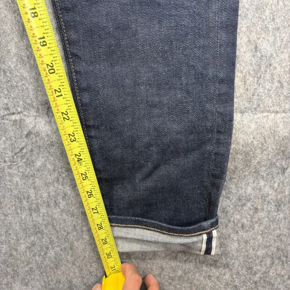 UNIQLO Selvedge Denim Jeans Men's 32x32 Slim Straight Indigo Blue Cotton Stretch
